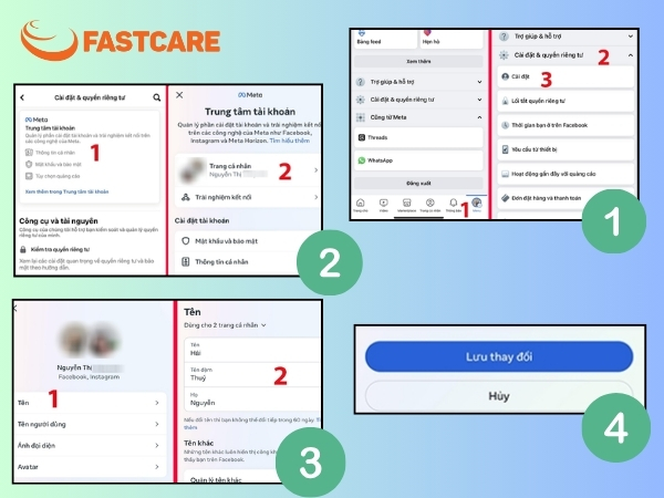 Cách đổi tên Facebook