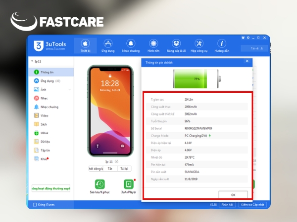 xem tuổi thọ pin iphone