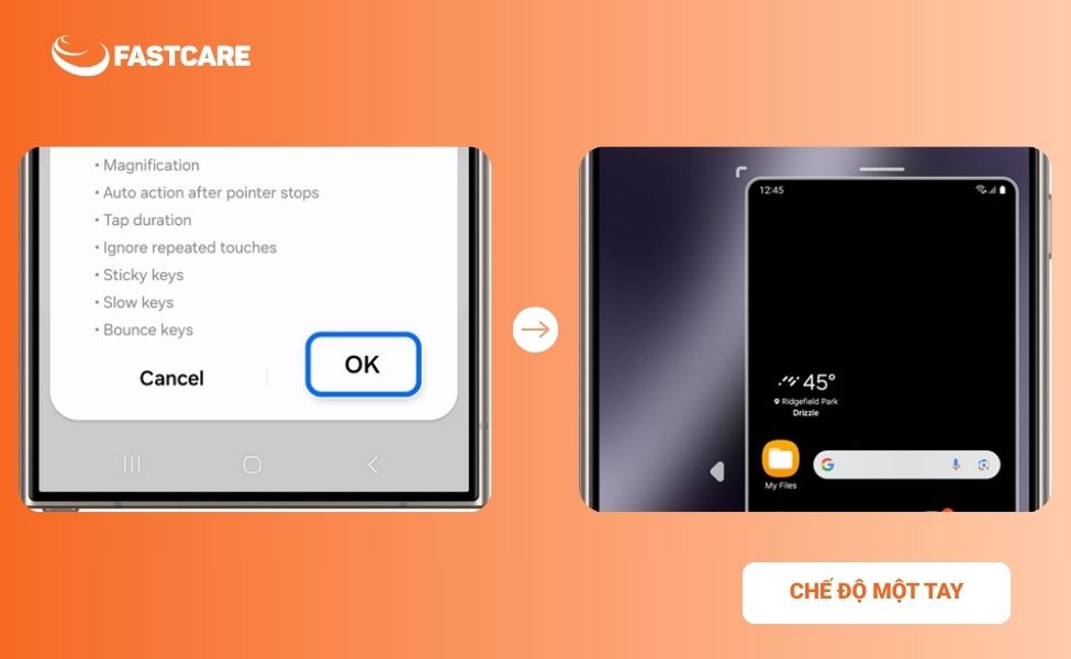 Chế độ một tay trên điện thoại Samsung