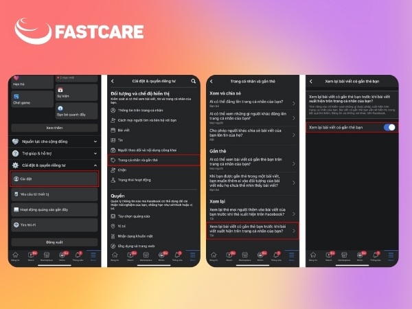cách chặn tag trên facebook