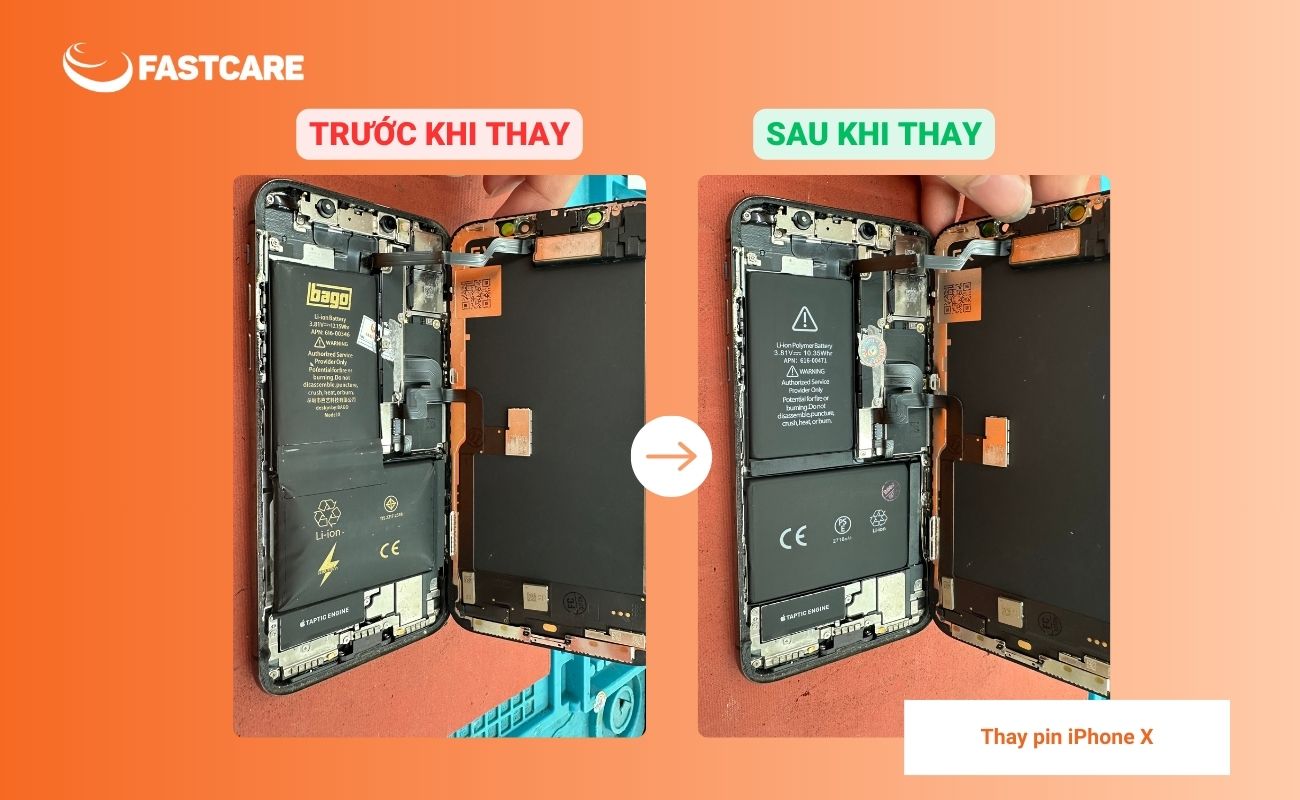 Thay pin iPhone X tại FASTCARE