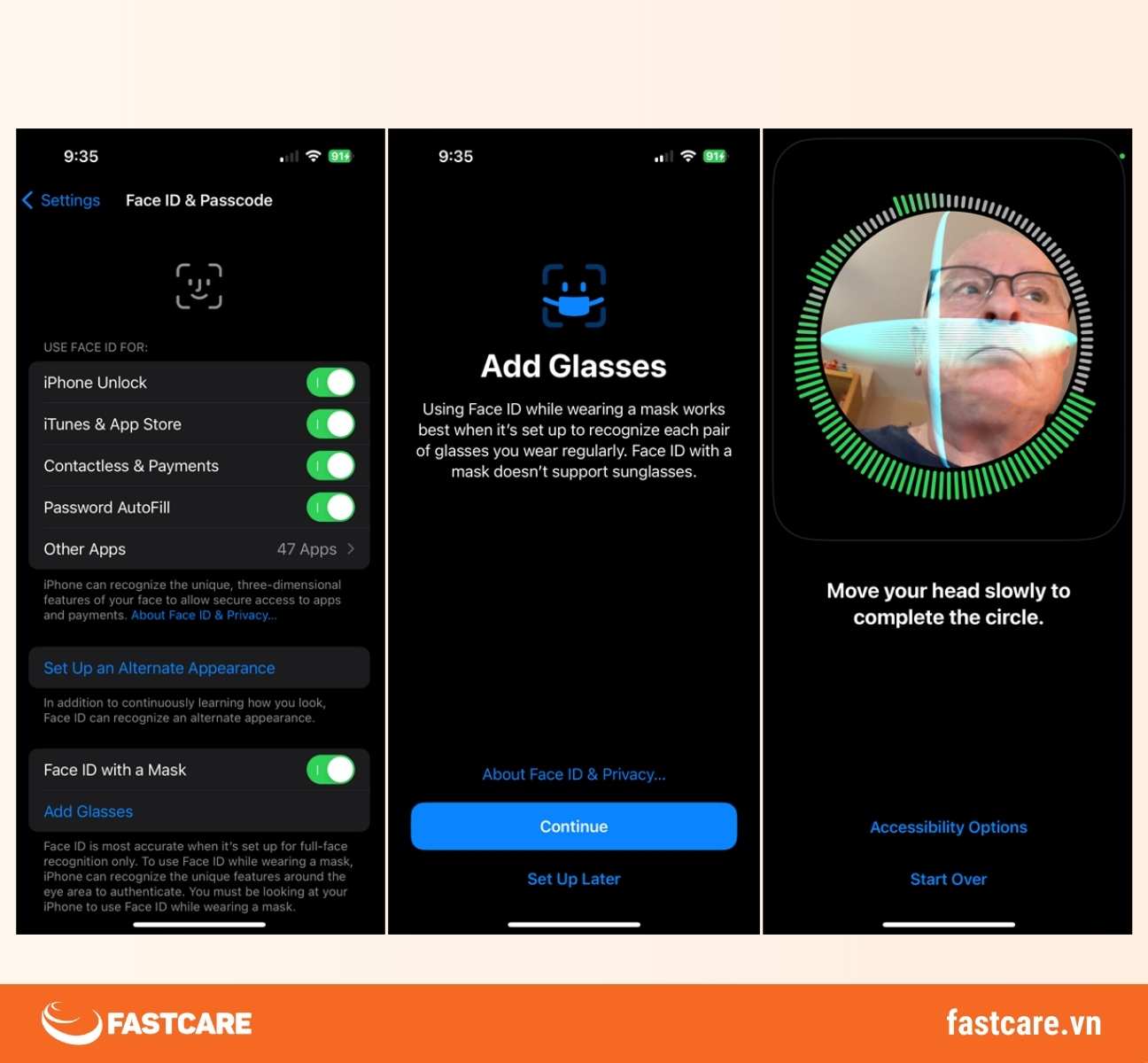 Đặt lại Face ID trên IPhone X