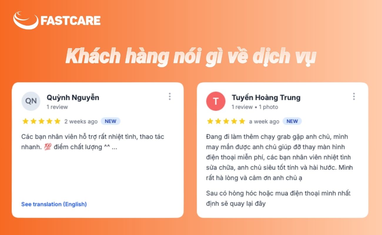 Khách hàng nói gì về dịch vụ của FASTCARE