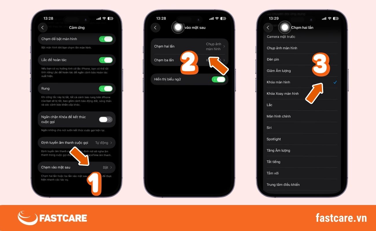Khóa màn hình iPhone bằng cách chạm mặt lưng