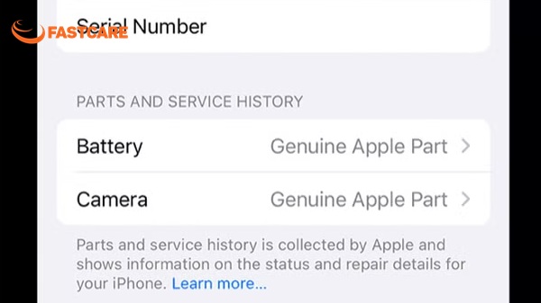 Kiểm tra lịch sử sửa chữa trên iPhone