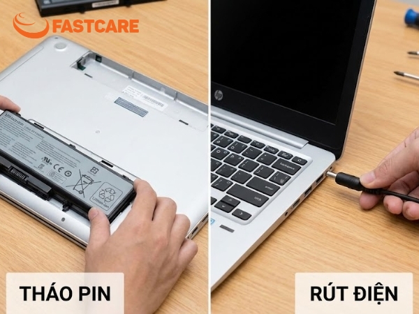Laptop bị đổ nước vào bàn phím