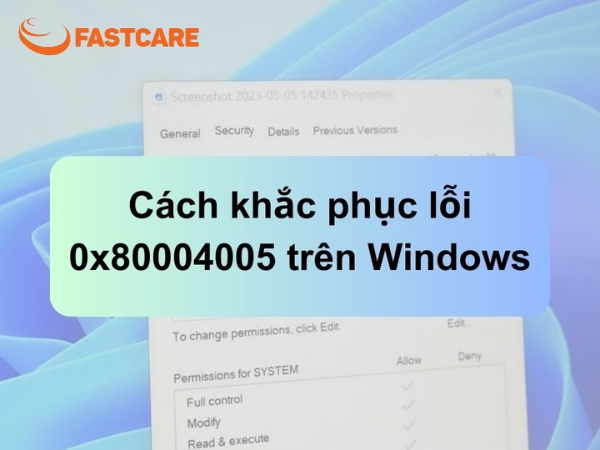 sửa lỗi 0x80004005