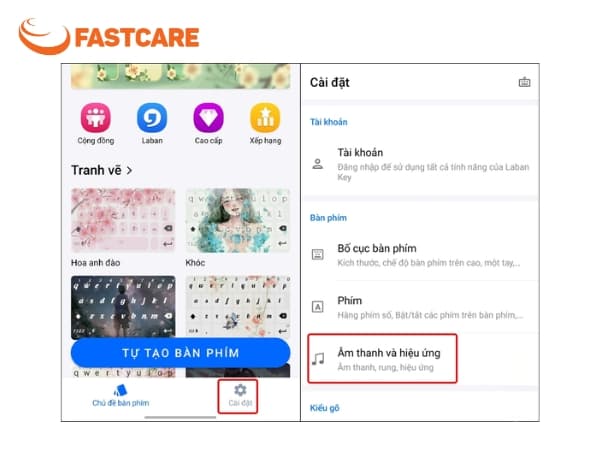 tắt rung bàn phím Samsung