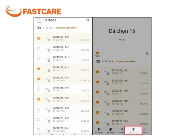 Cách xóa bộ nhớ trong điện thoại Samsung