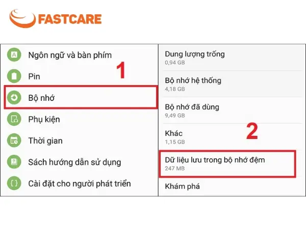 Cách xóa bộ nhớ trong điện thoại Samsung