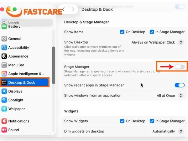 cách dùng stage manager trên macbook