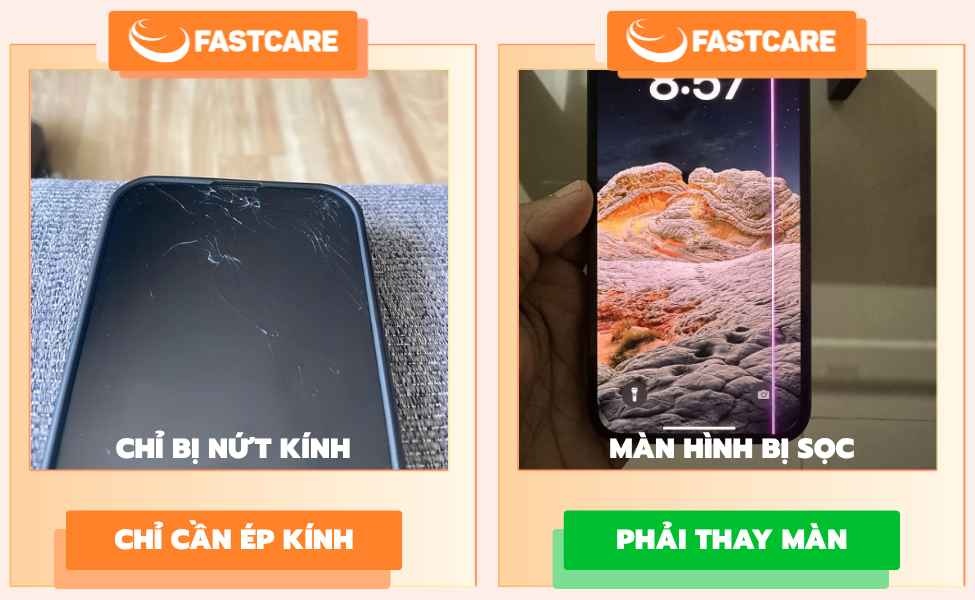 Khi nào cần ép kính và khi nào cần thay màn hình