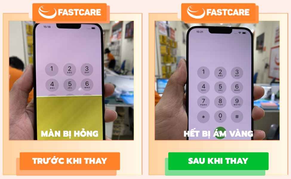 Trước và sau khi thay màn hình iPhone 13 Pro Max tại FASTCARE