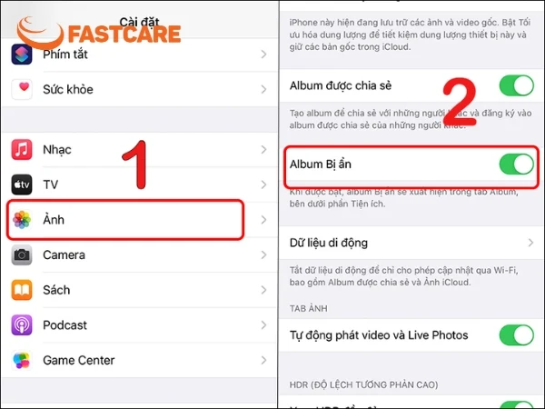 ẩn ảnh trên iPhone