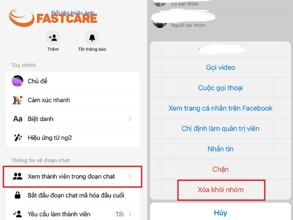 cách giải tán nhóm trên Messenger