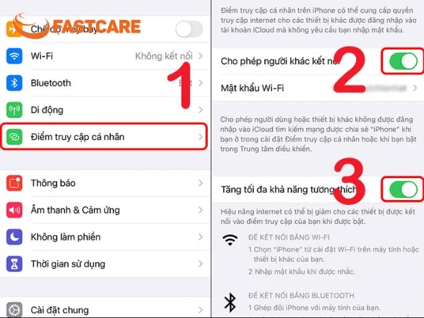chia sẻ WiFi iPhone