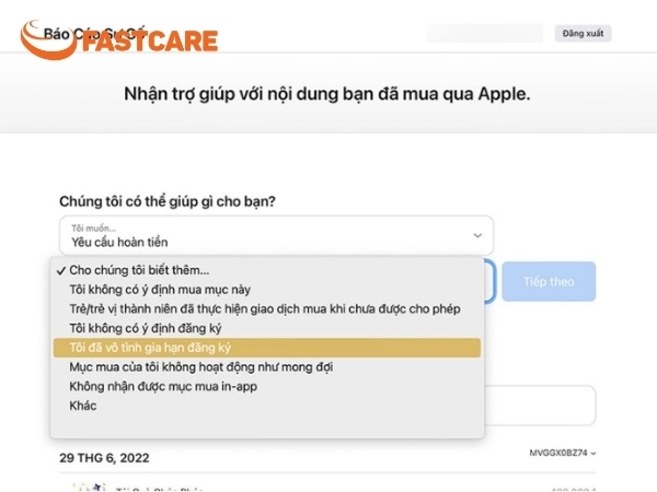 hoàn tiền apple