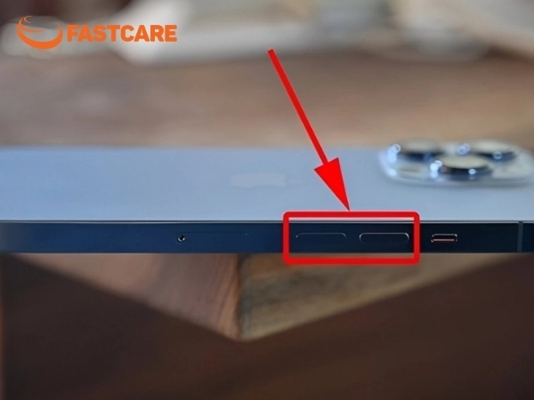 nút âm lượng iphone bị lún