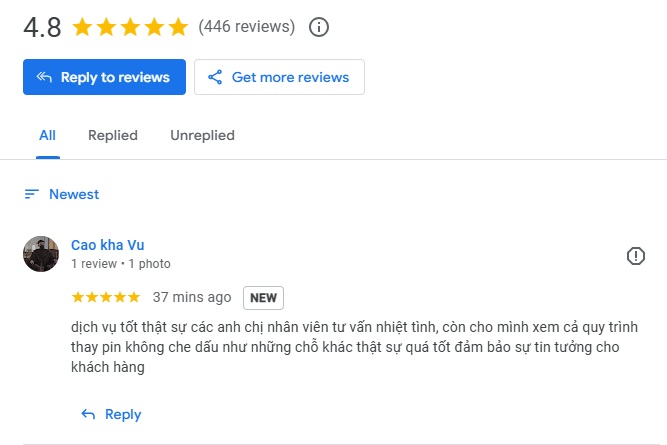 Anh Cao kha Vu đánh giá 5 sao