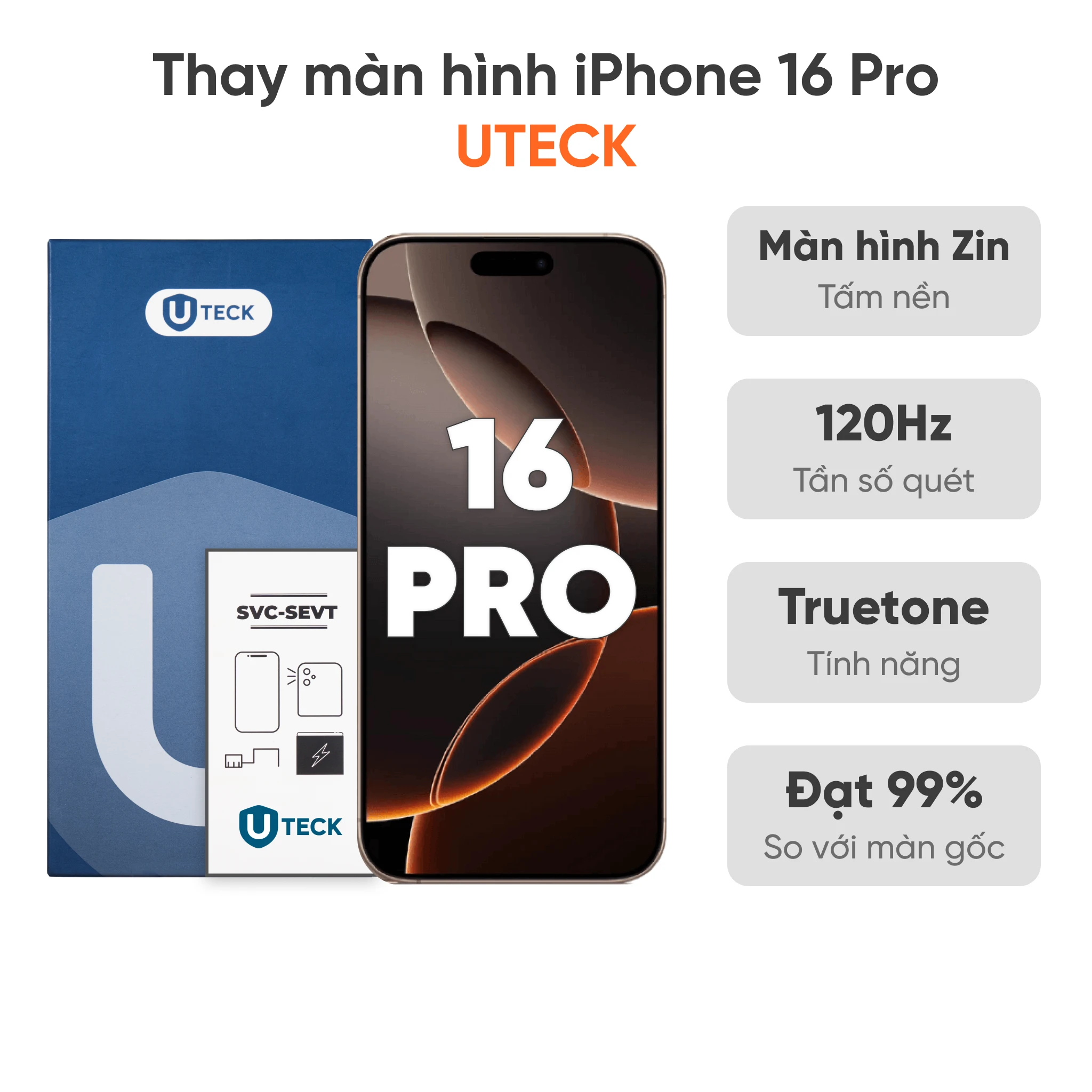 Bảng giá thay màn hình iPhone 16 Pro loại UTECK tại FASTCARE