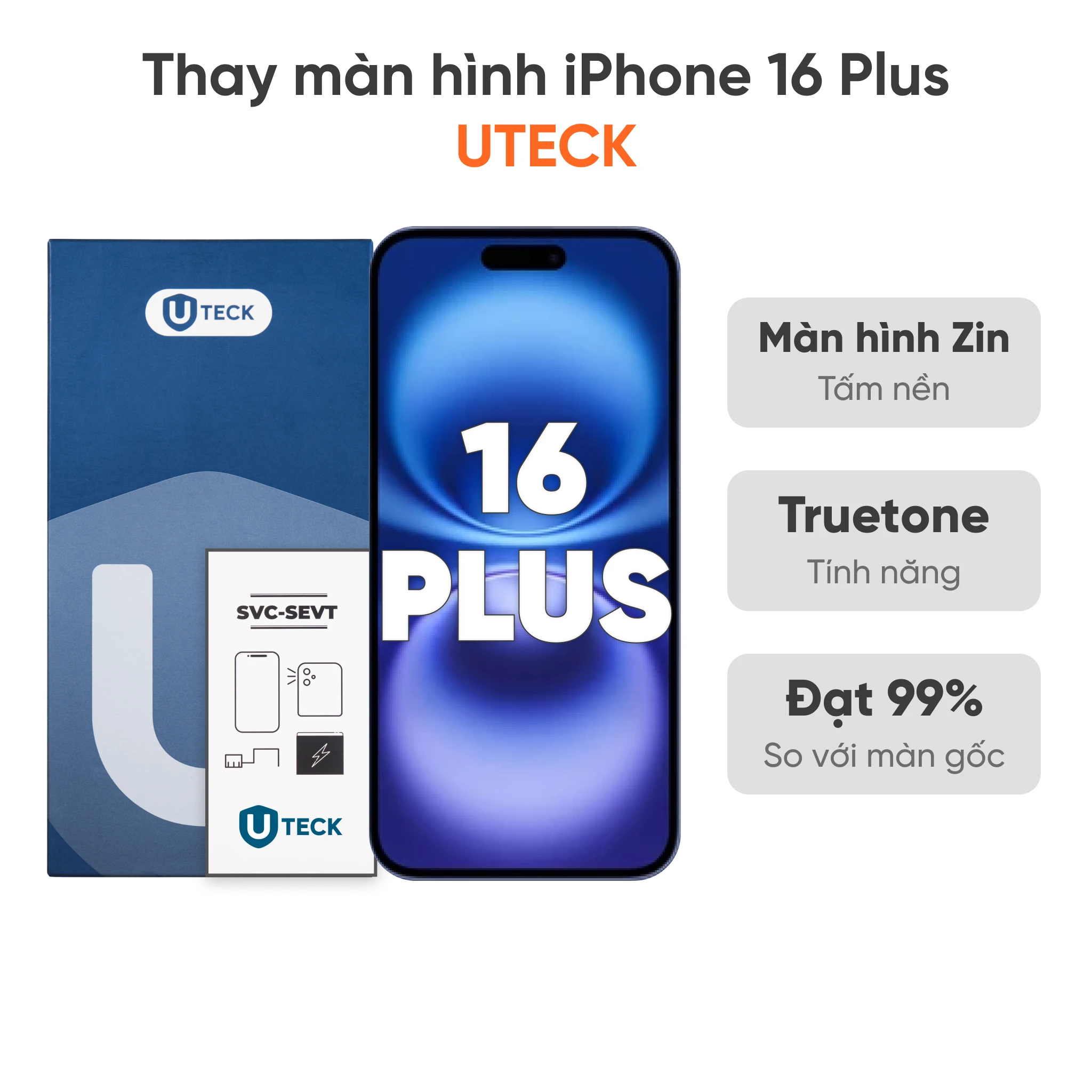 Bảng giá thay màn hình iPhone 16 Plus loại UTECK tại FASTCARE