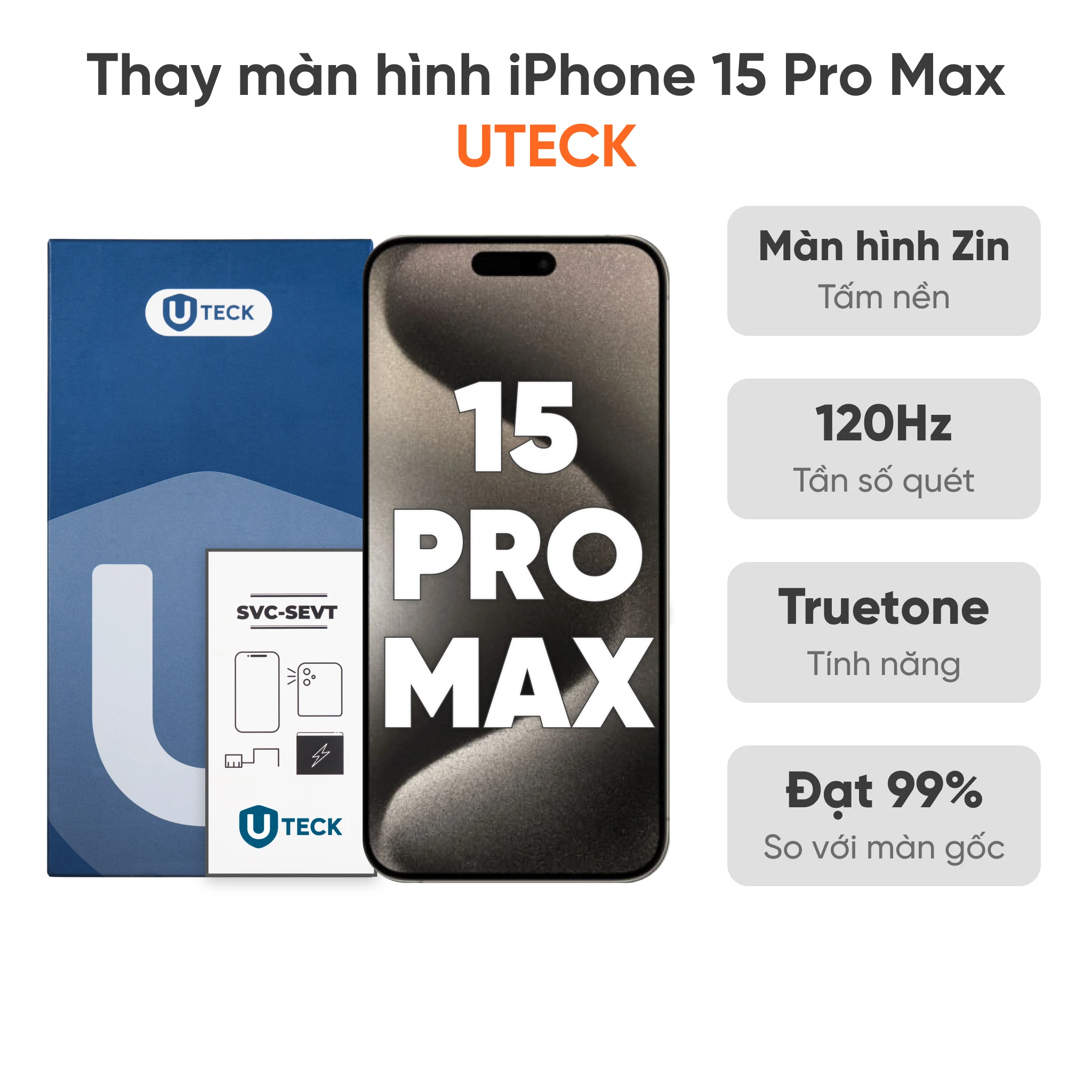 Bảng giá thay màn hình iPhone 15 Pro Max loại UTECK tại FASTCARE