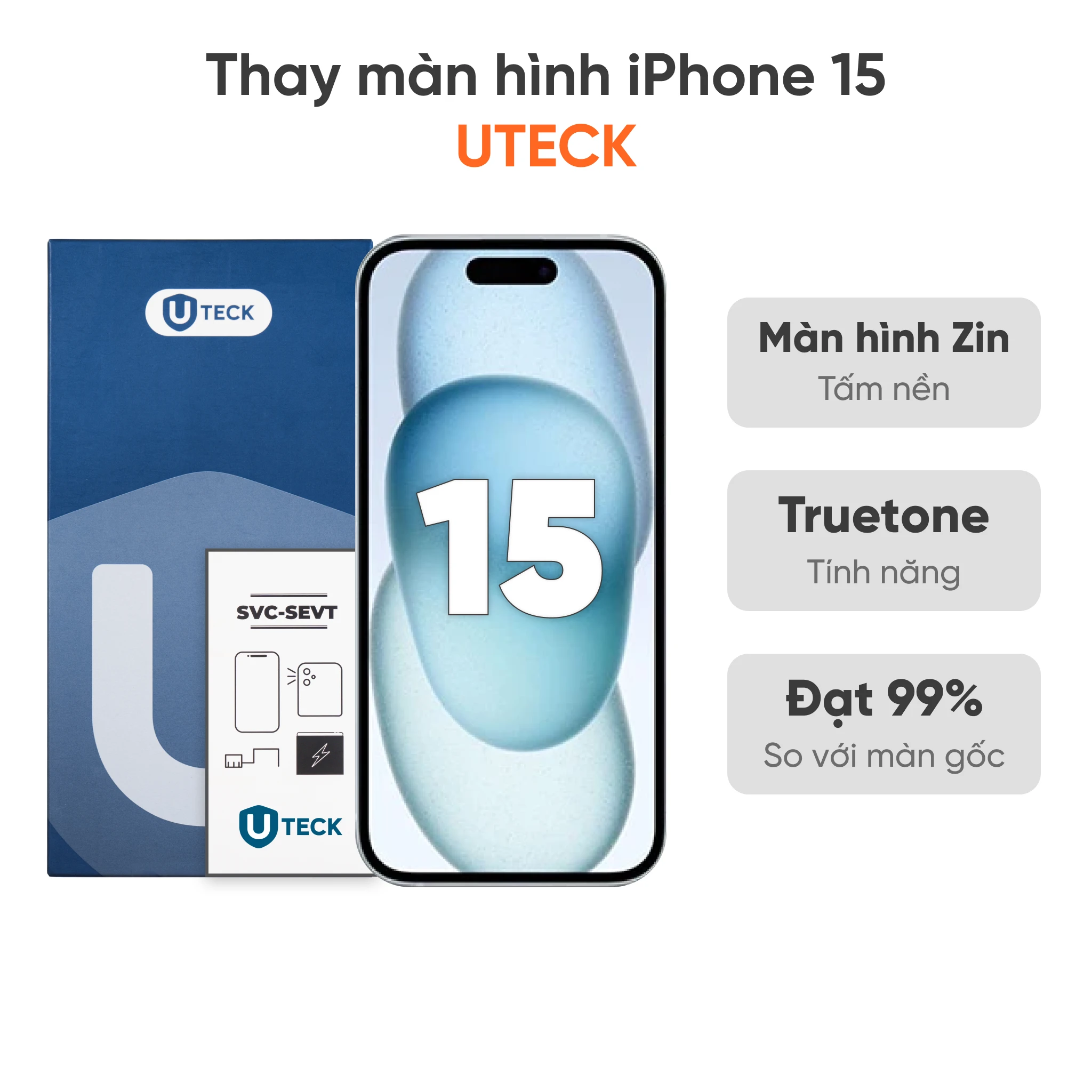 Chất lượng màn hình iPhone 15 loại UTECK