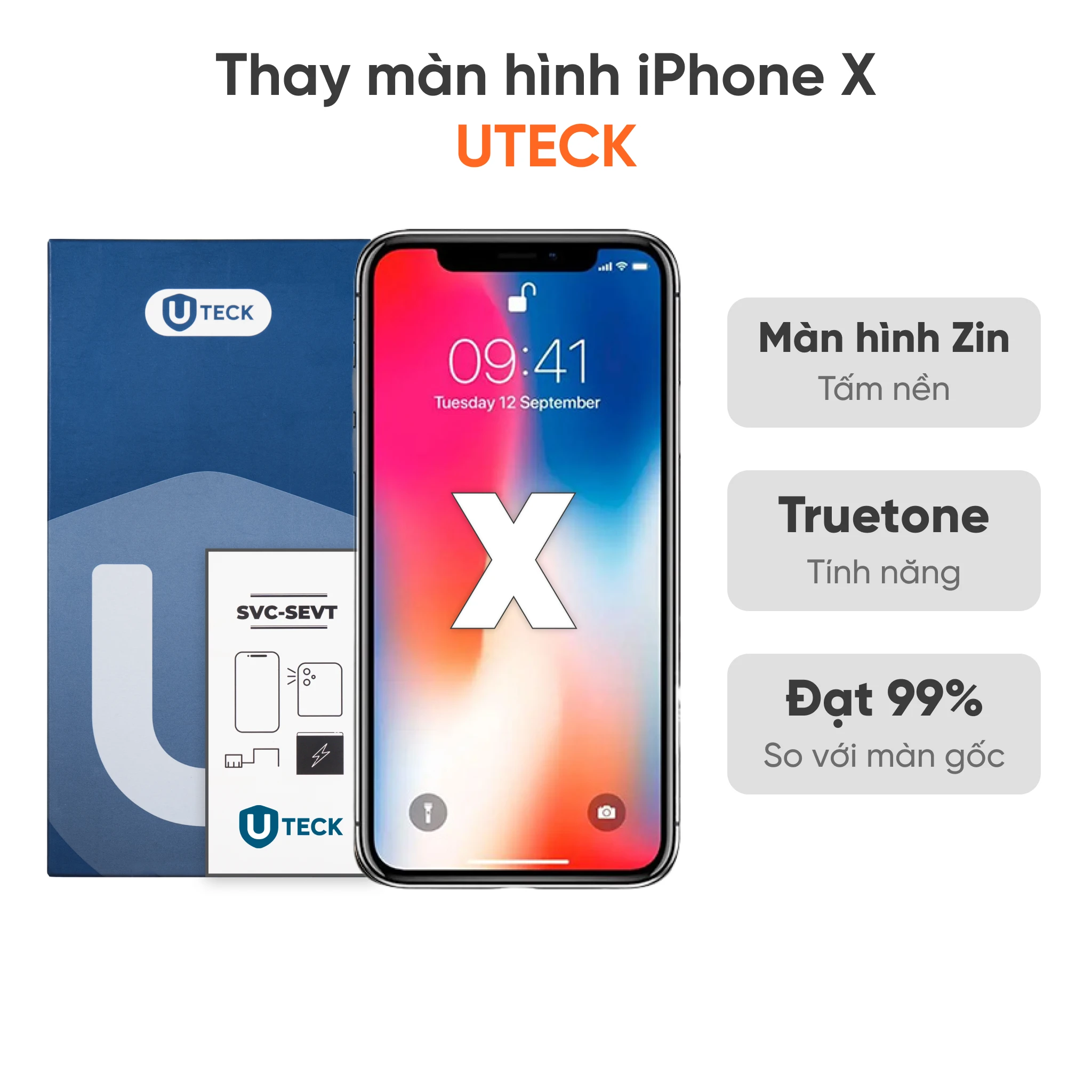 Thay màn hình iPhone X loại UTECK chính hãng