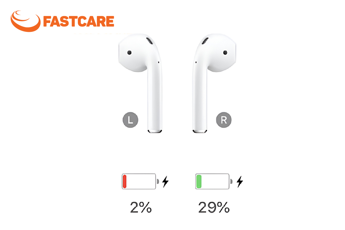 Tình trạng pin AirPods 2 trước khi được kỹ thuật viên kiểm tra