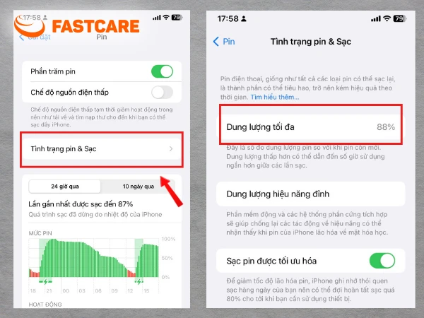 Kiểm tra pin Pisen dung lượng chuẩn iPhone 11 Pro Max chính hãng