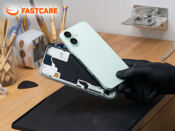 Kỹ thuật viên thay vỏ iPhone 16 5G loại XFIX