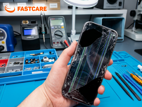 Kỹ thuật viên thay vỏ iPhone 17 4G loại XFIX tại FASTCARE