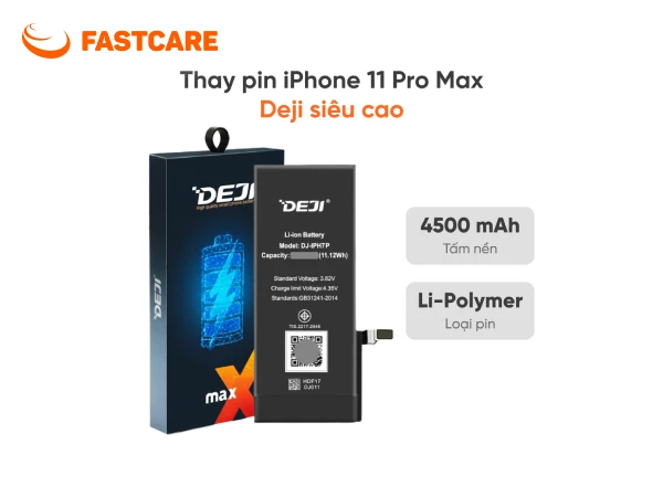 Pin Deji dung lượng siêu cao iPhone 11 Pro Max chính hãng