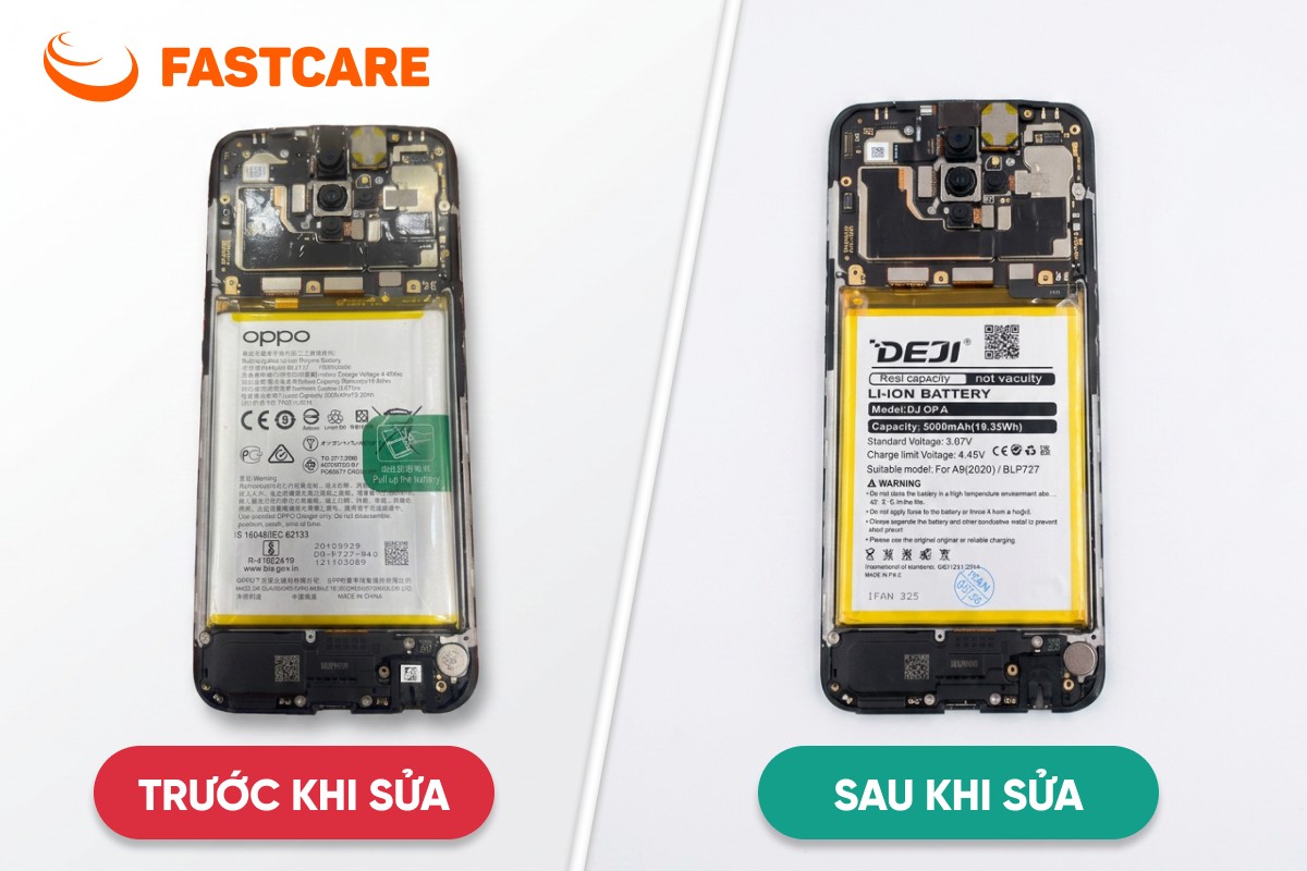 Quy trình thay pin Oppo A94 tại FASTCARE