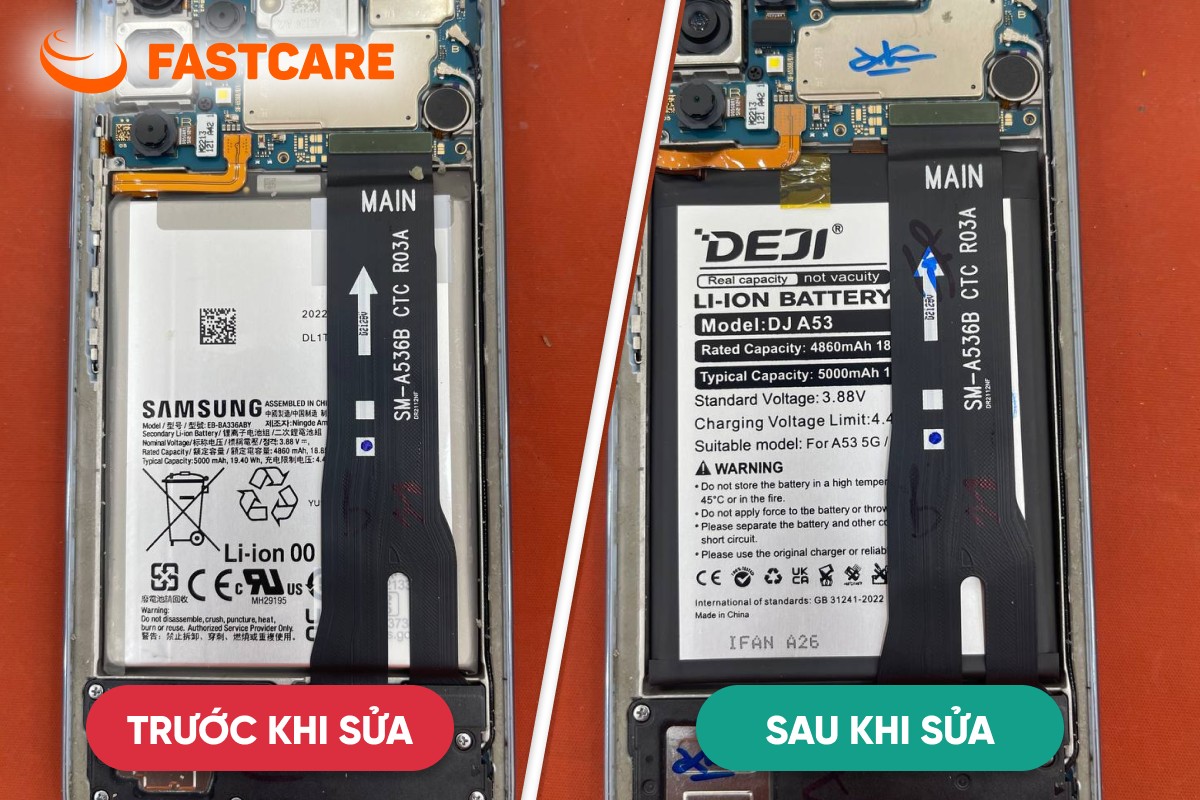 Quy trình thay pin Samsung A52 tại FASTCARE