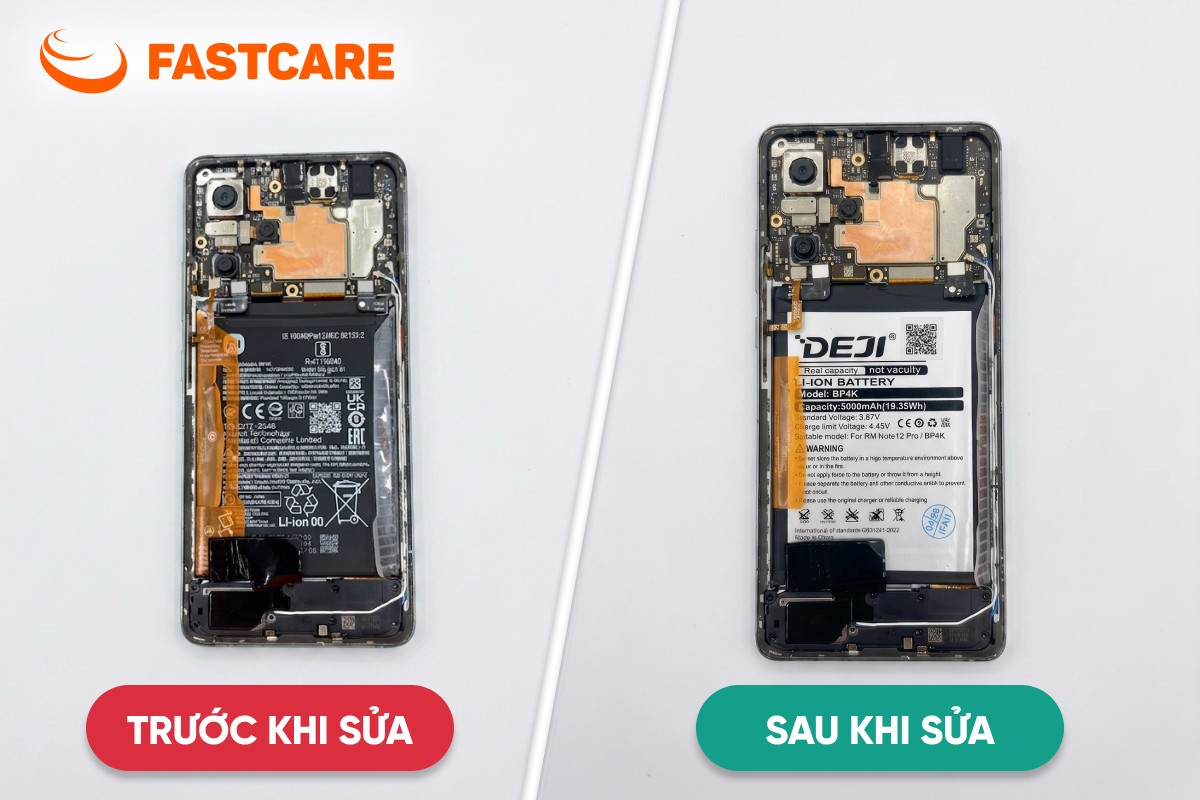 Quy trình thay pin Xiaomi 12T minh bạch tại FASTCARE