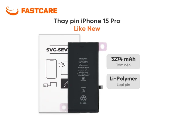 Kiểm tra chất lượng pin iPhone 15 Pro loại Like New