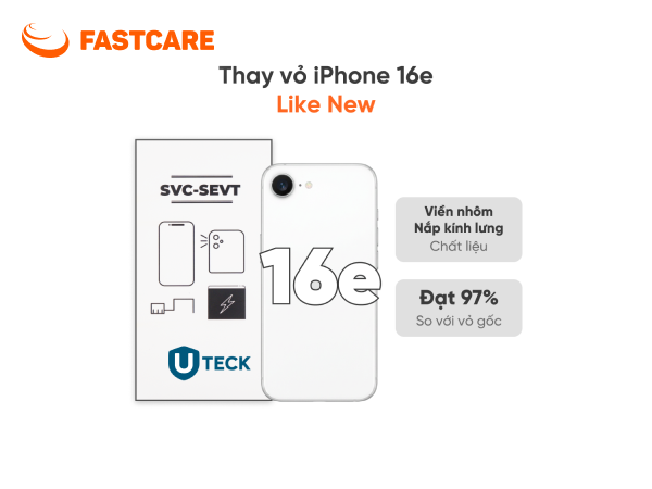 Thay vỏ iPhone 16e Like New tại FASTCARE