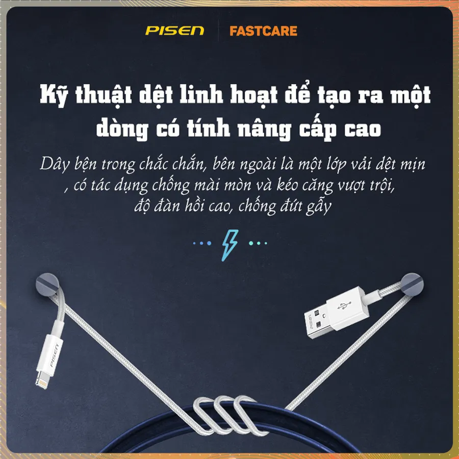 Cáp Pisen Lightning Anti-breaking ZY-AL01-1000 tại FASTCARE