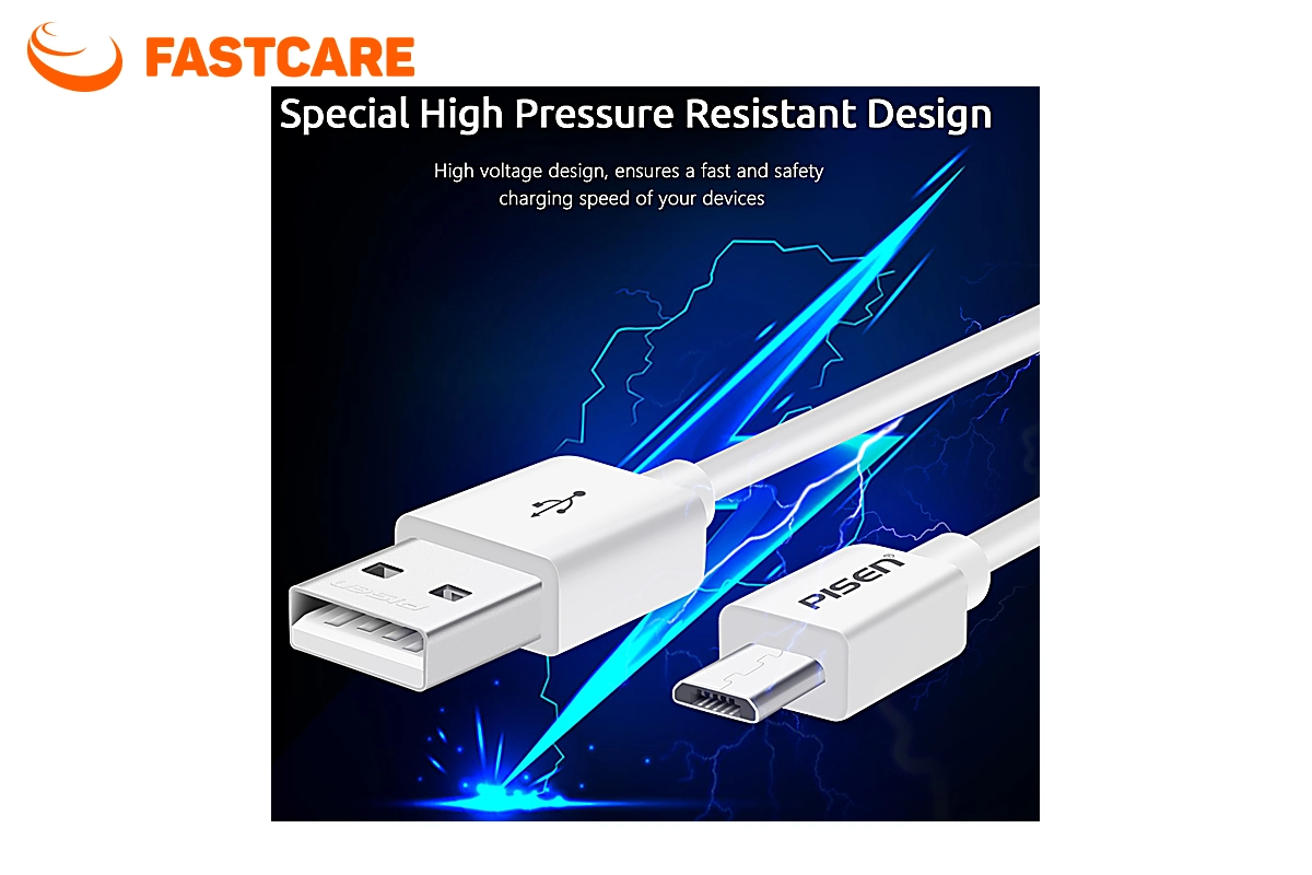 Cáp sạc Pisen MicroUSB 2A dài 0,9 m