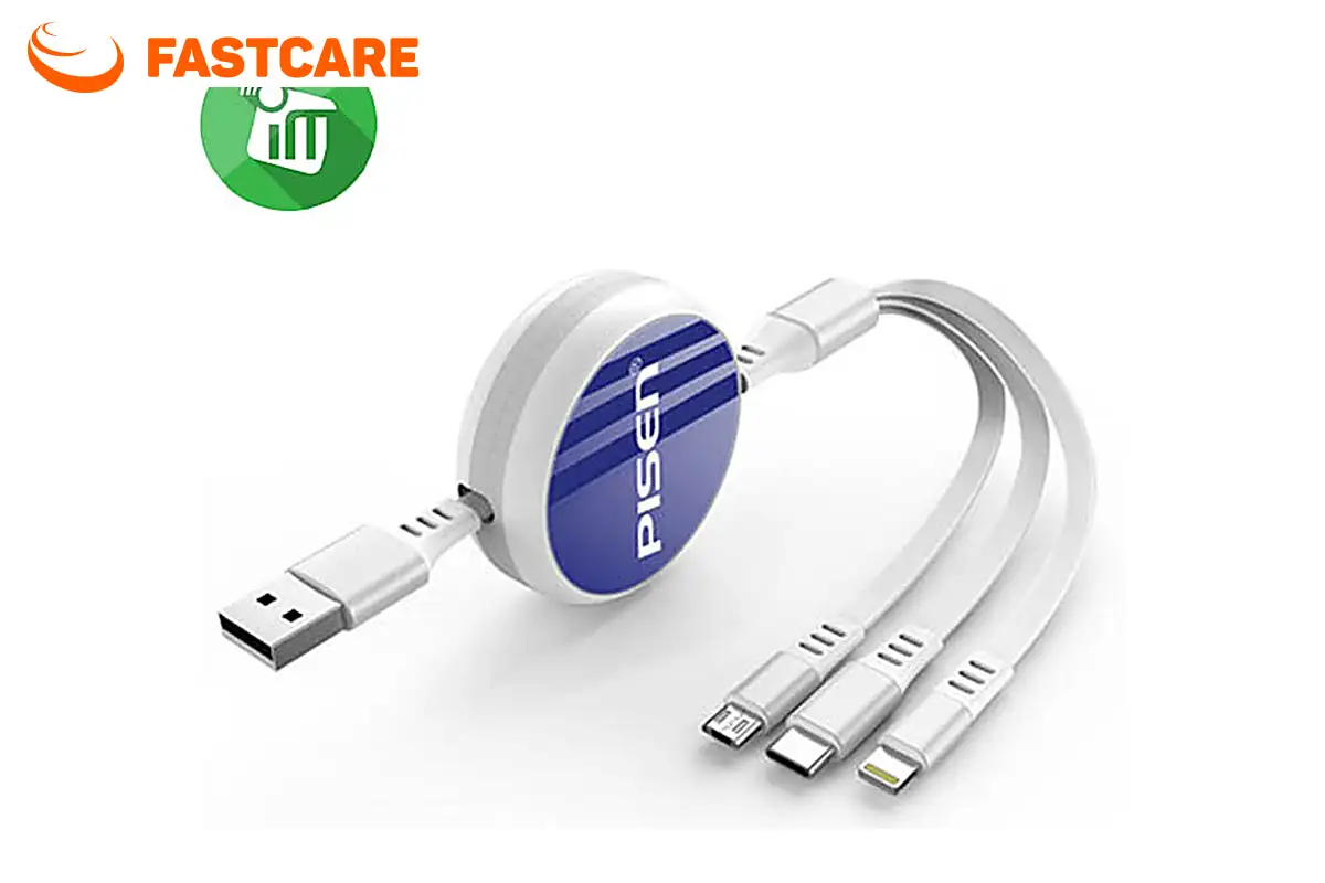 Cáp sạc Pisen 3 đầu LS-AP04-1200