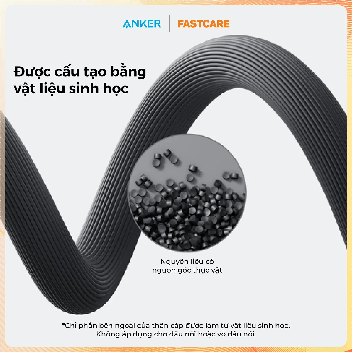 Cáp sạc Type C to Type C Anker 544 dài 0.9m TPE Bio-Based A80F1H11 tại FASTCARE