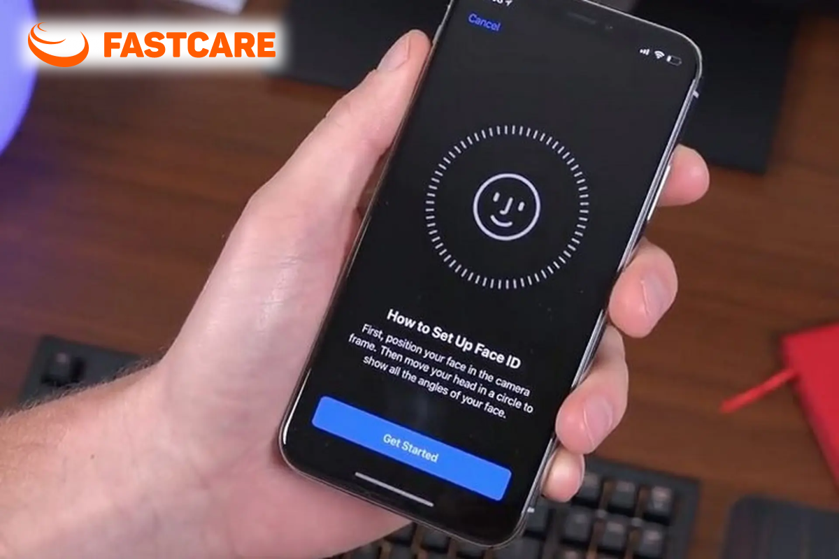 Minh họa iPhone bị rơi và gặp vấn đề nhận diện khuôn mặt