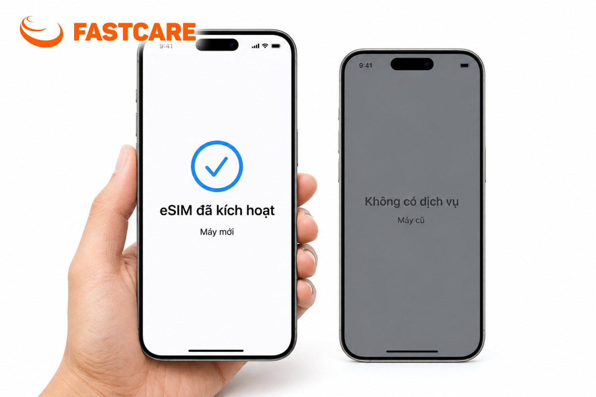 Minh họa kiểm tra đường dây eSIM trên iPhone