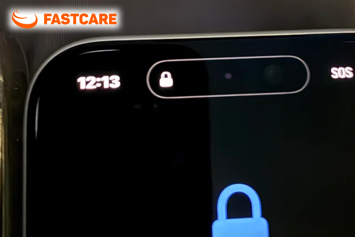 Minh họa quan sát màn hình iPhone sáng một góc